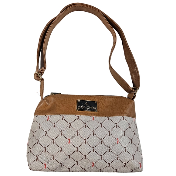 Baby Phat Tan Crossbody Purse Adjustable Strap Cat Spellout Logo Y2K Celebrity - Picture 5 of 15